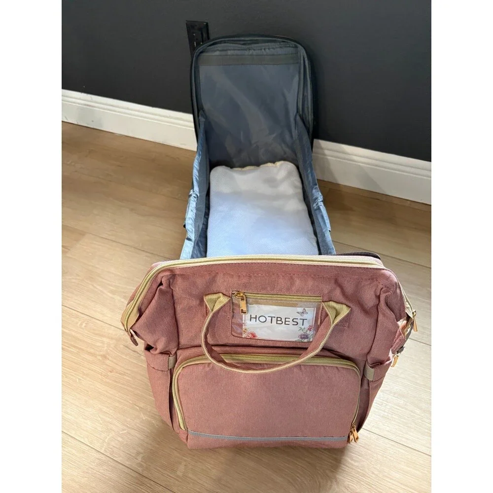 HOTBEST Diaper Bag Backpack Large Baby Nappy Changing Bag w Pullout Station